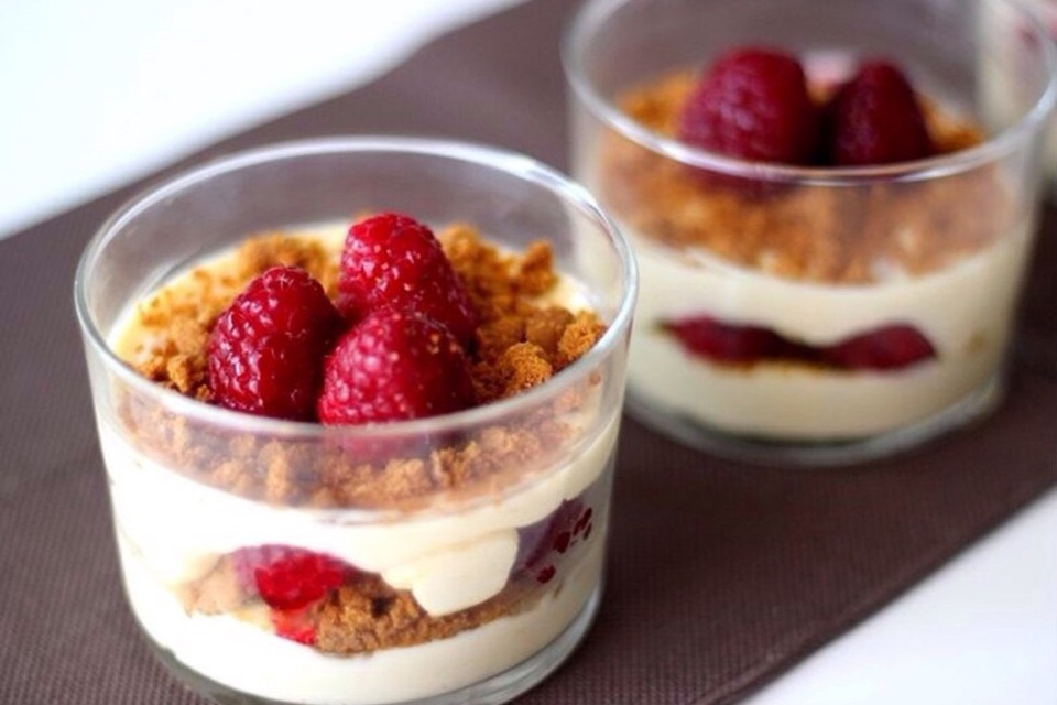 Verrine speculoos framboises